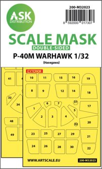 ASK 200-M32023 - P-40M Warhawk double-sided express masks for Hasegawa/Hobby2000 - 1:32