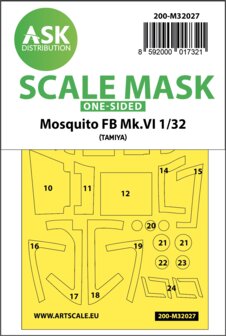 ASK 200-M32027 - Mosquito FB Mk.VI one-sided express masks for Tamiya - 1:32