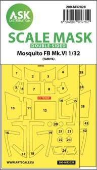ASK 200-M32028 - Mosquito FB Mk.VI double-sided express masks for Tamiya - 1:32