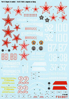 Foxbot 48-006 - Decals - Soviet interceptor and fighter aircraft Yak-9 &quot;Slogans in combat&quot; - 1:48
