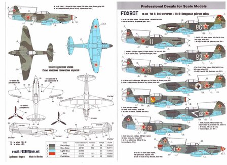 Foxbot 48-008 - Decals - Soviet interceptor and fighter aircraft Yak-9 &quot;Red warhorses&quot; - 1:48
