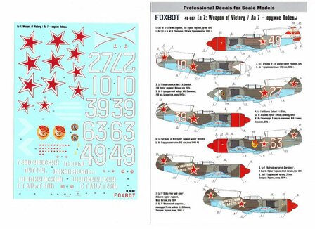 Foxbot 48-007 - Decals - Soviet fighter Lavochkin La-7 &quot;Weapon of Victory&quot; - 1:48