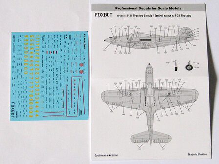 Foxbot 48-031 - Decals - Stencils for P-39 Airacobra - 1:48