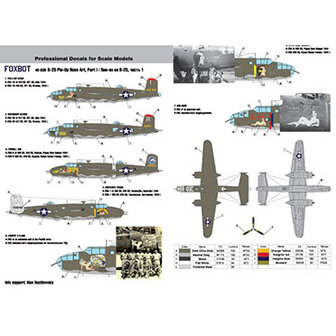 Foxbot 48-039 - Decals - North American B-25C/D Mitchell &quot;Pin-Up Nose Art and Stencils&quot; Part # 1 - 1:48