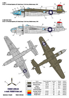 Foxbot 48-044 - Decals - North American B-25G/H/J Mitchell (Late) &quot;Pin-Up Nose Art and Stencils&quot; Part # 4 - 1:48