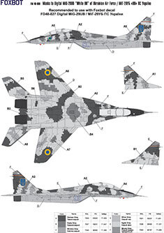 Foxbot FM48-008 - Masks - Digital Masks for MiG-29UB, Ukranian Air Forces, digital camouflage (Use &amp; Foxbot Decal) - 1:48