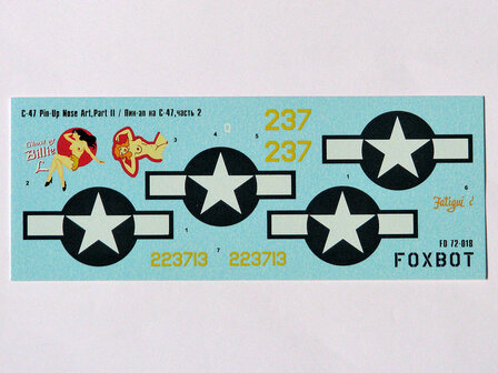 Foxbot 72-018 - Decals - Douglas C-47 Skytrain/Dakota &quot;Pin-Up Nose Art and Stencils&quot; Part # 2 - 1:72
