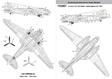 Foxbot 72-019 - Decals - Douglas C-47 Skytrain/Dakota &quot;Pin-Up Nose Art and Stencils&quot; Part # 3 - 1:72