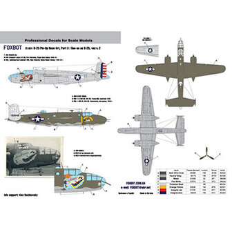 Foxbot 72-024 - Decals - North American B-25C/D Mitchell &quot;Pin-Up Nose Art and Stencils&quot; Part # 2 - 1:72