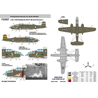 Foxbot 72-026 - Decals - North American B-25C/D Mitchell &quot;Pin-Up Nose Art and Stencils&quot; Part # 4 - 1:72