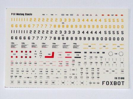 Foxbot 72-046 - Decals - Stencils for North American P-51 Mustang - 1:72
