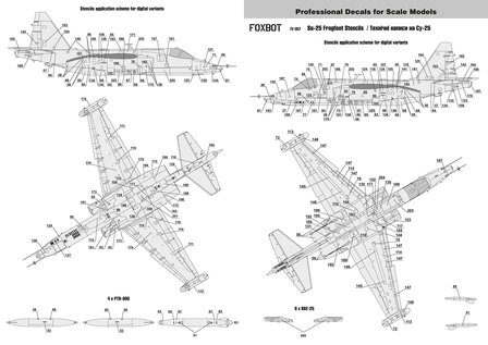 Foxbot 72-057 - Decals - Stencils for Sukhoi Su-25 - 1:72