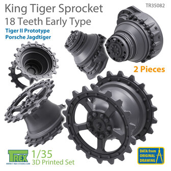 TR35082 - KingTiger 18 Teeth Sprockets Early Type (2 pieces) - 1:35 - [T-Rex Studio]