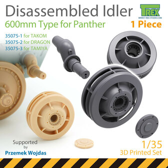 TR35075-1 - Disassembled Panther Idler 600mm Type (1 piece) for TAKOM - 1:35 - [T-Rex Studio]