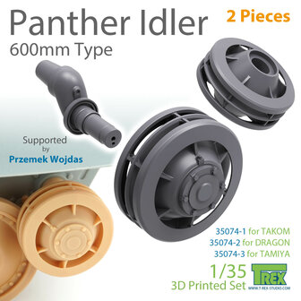 TR35074-3 - Panther Idler 600mm Type (2 pieces) for TAMIYA - 1:35 - [T-Rex Studio]
