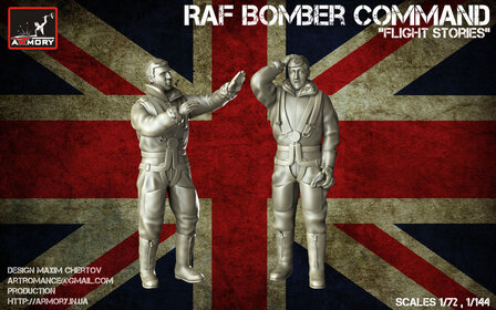 Armory F1401a - &quot;Flight Stories&quot; - RAF WWII crewmen in high altitude outfit - 1:144