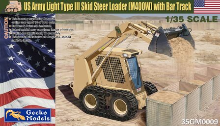 Gecko Models 35GM0009 - US Army Light Type III Skid Steer Loader (M400W) with Bar Track - 1:35