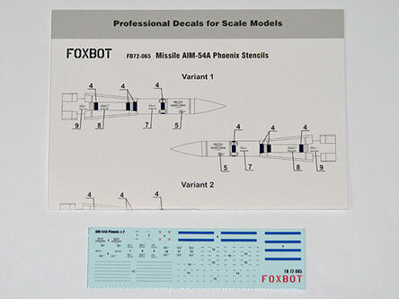 Foxbot 72-065 - Decals - Stencils for Missile AIM-54A Phoenix - 1:72