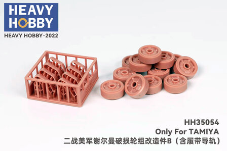 Heavy Hobby HH-35054 - Damaged Wheels B for WWII US Army Sherman Tank (Track Skids Included) - 1:35