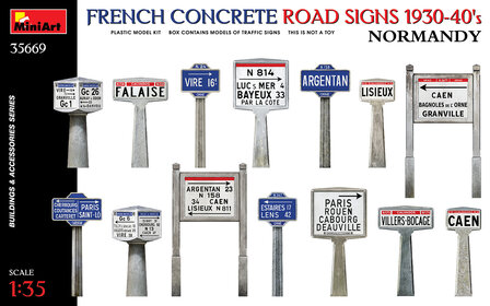 MiniArt 35669 - French Concrete Road Signs 1930-40&rsquo;s. Normandy - 1:35
