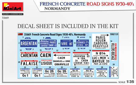 MiniArt 35669 - French Concrete Road Signs 1930-40&rsquo;s. Normandy - 1:35
