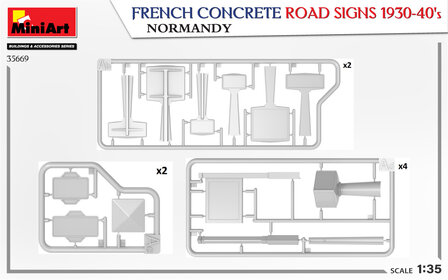 MiniArt 35669 - French Concrete Road Signs 1930-40&rsquo;s. Normandy - 1:35