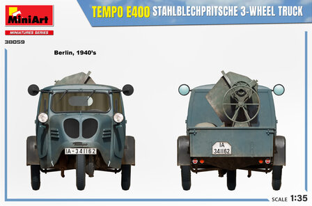 MiniArt 38059 - Tempo E400 Stahlblechpritsche 3-Wheel Truck - 1:35