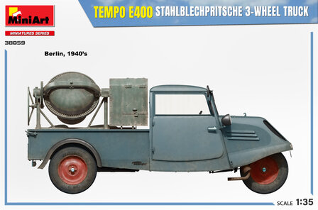 MiniArt 38059 - Tempo E400 Stahlblechpritsche 3-Wheel Truck - 1:35