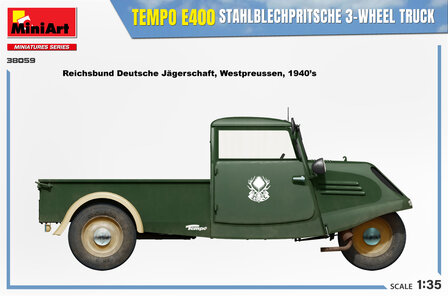 MiniArt 38059 - Tempo E400 Stahlblechpritsche 3-Wheel Truck - 1:35