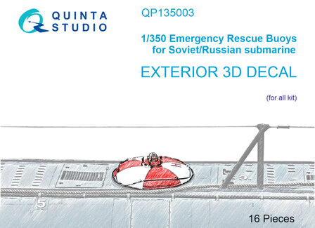 Quinta Studio QP135003 - Emergency Rescue Buoys for Soviet/Russian submarine 16 pcs (All kits) - 1:350