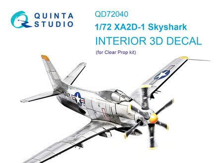 Quinta Studio QD72040 - XA2D-1 3D-Printed &amp; coloured Interior on decal paper (for Clear Prop kit) - 1:72