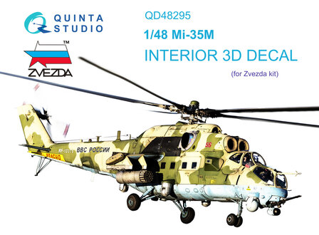 Quinta Studio QD48295 - Mi-35M 3D-Printed &amp; coloured Interior on decal paper (for Zvezda kit) - 1:48