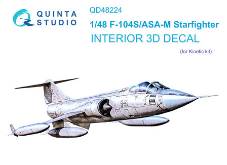 Quinta Studio QD48224 - F-104S/ASA-M 3D-Printed &amp; coloured Interior on decal paper (for Kinetic kit) - 1:48