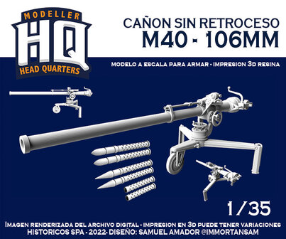 HQ35003 - M40 - 106mm - Canon Sin Retroceso - 1:35 - [HQ - Modeller`s Head Quarters]