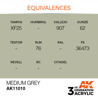 AK11010 - Medium Grey  - Acrylic - 17 ml - [AK Interactive]