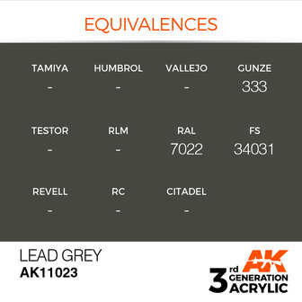 AK11023 - Lead Grey  - Acrylic - 17 ml - [AK Interactive]