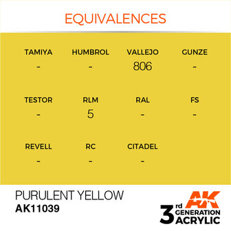 AK11039 - Purulent Yellow  - Acrylic - 17 ml - [AK Interactive]