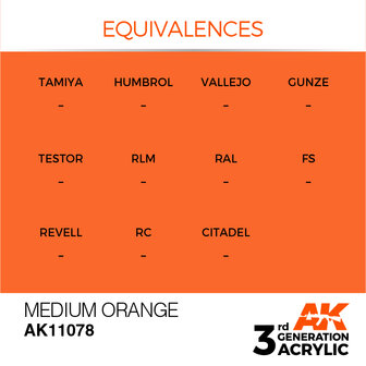AK11078 - Medium Orange  - Acrylic - 17 ml - [AK Interactive]