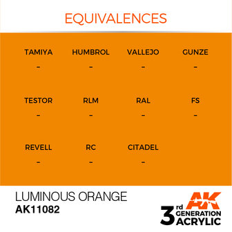 AK11082 - Luminous Orange  - Acrylic - 17 ml - [AK Interactive]