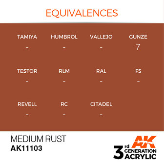 AK11103 - Medium Rust  - Acrylic - 17 ml - [AK Interactive]