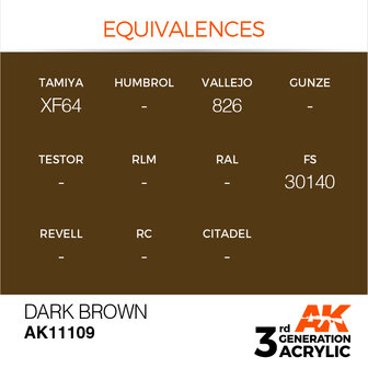AK11109 - Dark Brown  - Acrylic - 17 ml - [AK Interactive]
