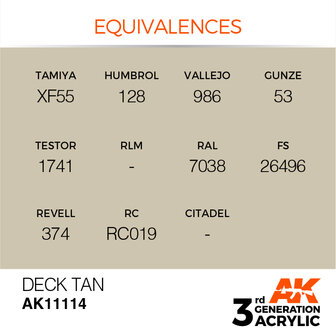 AK11114 - Deck Tan  - Acrylic - 17 ml - [AK Interactive]