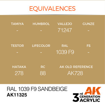 AK11325 - RAL 1039 F9 Sandbeige - Acrylic - 17 ml - [AK Interactive]