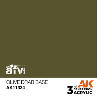 AK11334 - Olive Drab Base - Acrylic - 17 ml - [AK Interactive]