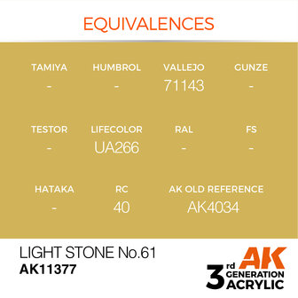 AK11377 - Light Stone No.61 - Acrylic - 17 ml - [AK Interactive]