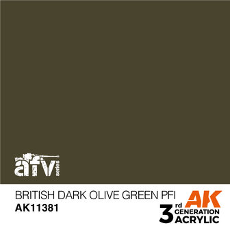 AK11381 - British Dark Olive Green PFI - Acrylic - 17 ml - [AK Interactive]