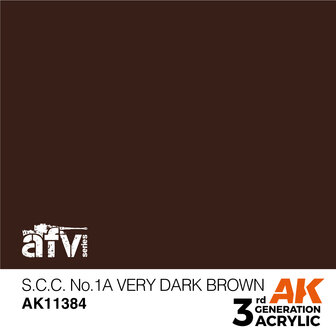 AK11384 - S.C.C. No.1A Very Dark Brown - Acrylic - 17 ml - [AK Interactive]