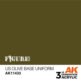AK11433 - US Olive Base Uniform - Acrylic - 17 ml - [AK Interactive]