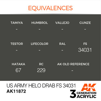AK11872 - US Army Helo Drab FS 34031 - Acrylic - 17 ml - [AK Interactive]