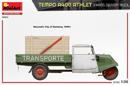 MiniArt 38032 - Tempo A400 Athlet 3-Wheel Delivery Truck - 1:35